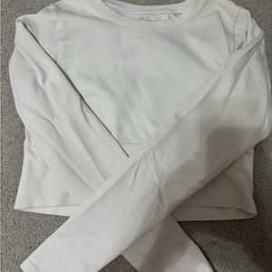 White Long Sleeve Crop Top